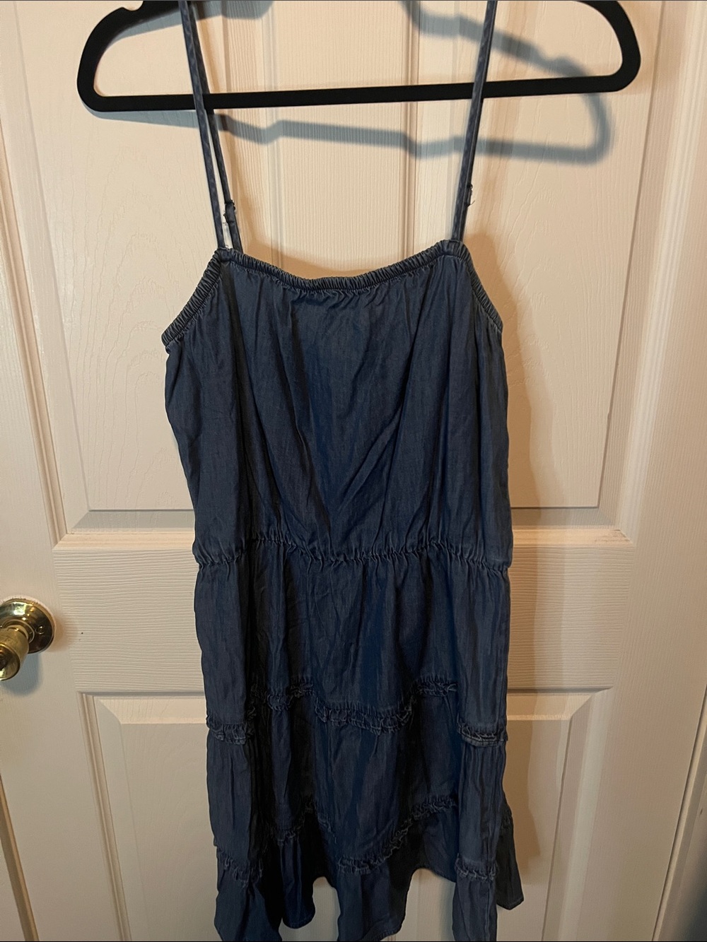 Express Navy Blue Tiered Spaghetti Strap Mini Dress